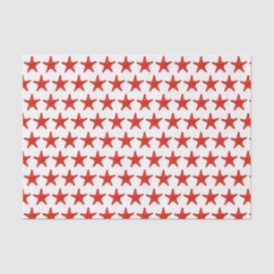 Vintage Stylised Red Starfish Drawing Tissue Paper