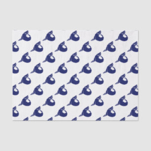 Vintage Stylised Seal Sea Lion Silhouette Blue Tissue Paper