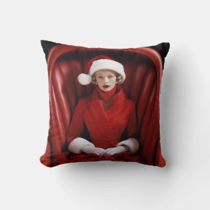 Vintage Stylish Mrs Claus Cushion