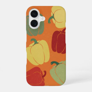 Vintage Stylized Bell Pepper Pattern iPhone 16 Case