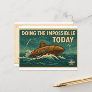 Vintage Submarine Adventure – Nautical Postcard