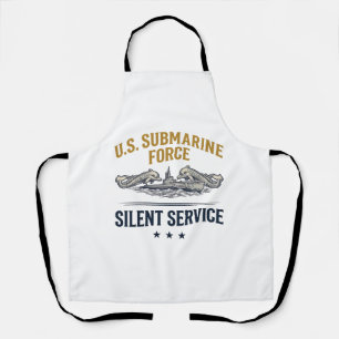 Vintage Submarine Force Silent Service Vector Desi Apron