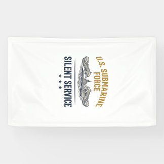 Vintage Submarine Force Silent Service Vector Desi Banner