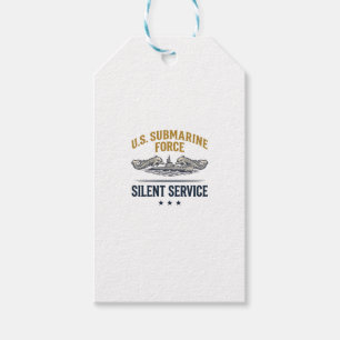 Vintage Submarine Force Silent Service Vector Desi Gift Tags