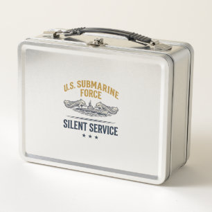Vintage Submarine Force Silent Service Vector Desi Metal Lunch Box