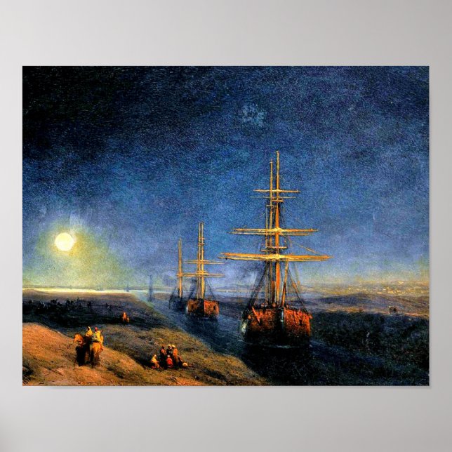 Vintage Suez Canal by Ivan Aivazovsky Poster (Front)