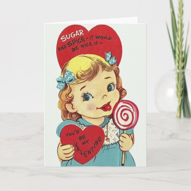 Vintage Sugar And Spice Valentine's Day Card (Front)