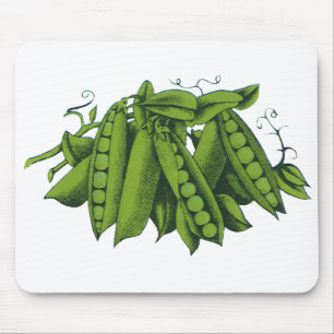Vintage Sugar Snap Peas, Foods, Healthy Vegetables Mouse Pad