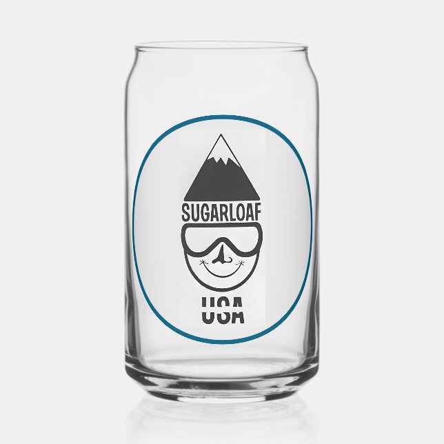 Vintage Sugarloaf maine Ski Resort new england Can Glass (Back)