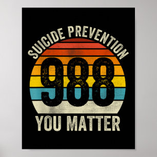 Vintage Suicide 788 Shirt Suicide Prevention 988 Y Poster