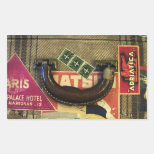 Vintage Suitcase Rectangular Sticker