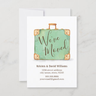 Vintage Suitcase We've Moved Moving Announcement