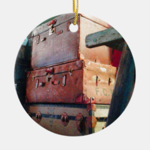Vintage Suitcases Ceramic Ornament