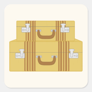 Vintage Suitcases Square Sticker