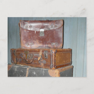 Vintage Suitcases - Stacked  Luggage Postcard