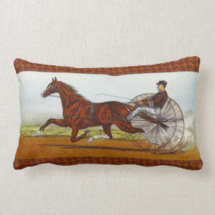 Vintage Sulky Horse Racing Lumbar Cushion