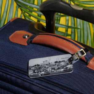 Vintage Sultan Ahmed & Istanbul panorama, Turkey Luggage Tag