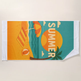 Vintage Summer Beach Vibes Towel