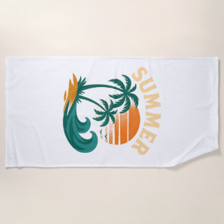 Vintage Summer Beach Vibes Towel