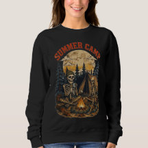 Vintage summer Camp Skeleton Campfire Design
