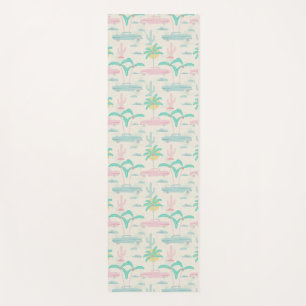 Vintage Summer day under palms with nostalgic cars Yoga Mat