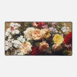 Vintage Summer Flowers by Henri Fantin-Latour Desk Mat