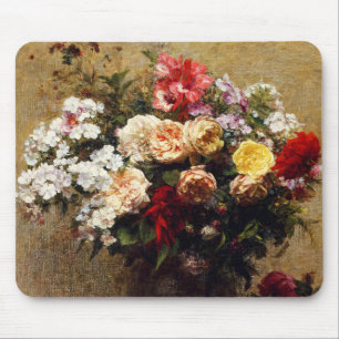 Vintage Summer Flowers by Henri Fantin-Latour Mouse Pad