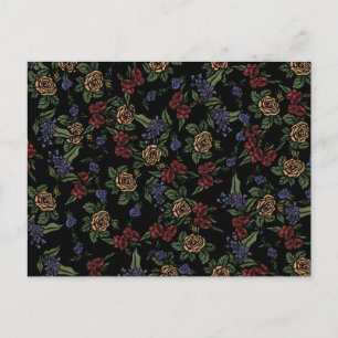 Vintage Summer Flowers Patterns Postcard