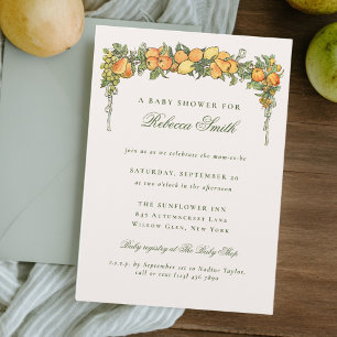 Vintage Summer Garden Elegant Baby Shower Invitation