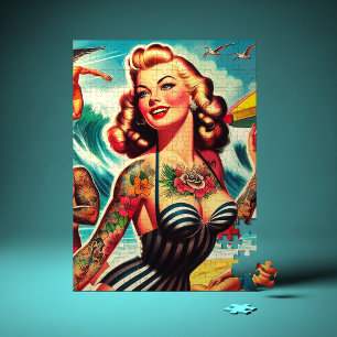 Vintage Summer Girl Jigsaw Puzzle