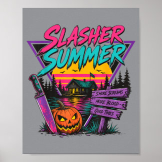 Vintage Summer Halloween Slasher Summer Spooky Poster