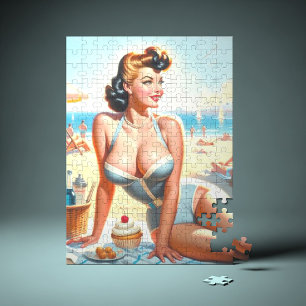 Vintage Summer Pin-Up Girl Jigsaw Puzzle