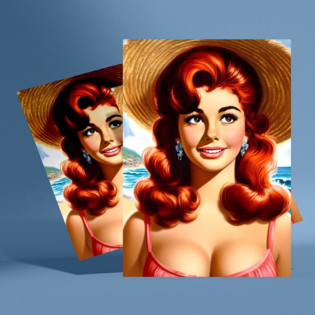 Vintage Summer Pin-up Postcard (Creator Uploaded)