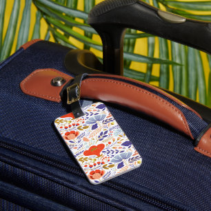 Vintage Summer Poppy Wildflowers Luggage Tag
