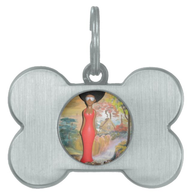 vintage summer Red.png Pet ID Tag (Front)