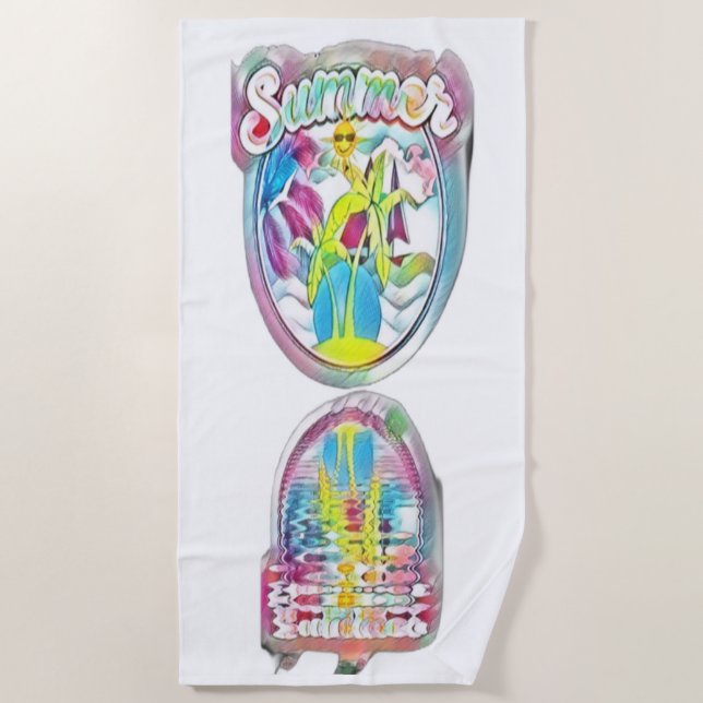 Vintage Summer Reflection   Beach Towel (Front)