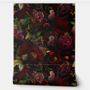 Vintage Summer RomanticismMaximalism Moody Floral Wallpaper