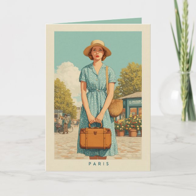 Vintage Summer Stroll in Paris Invitation (Front)