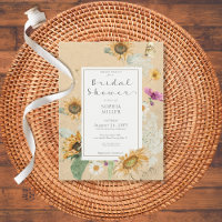 Vintage Summer Sunflower Floral Shower Invitation
