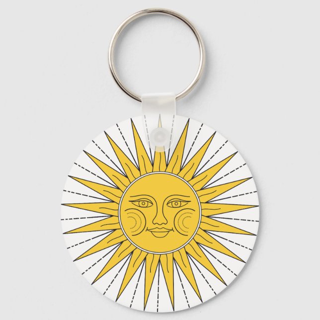 Vintage Sun and Moon  Key Ring (Front)