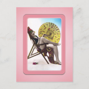 Vintage Sun Bather Beach Babes Postcard