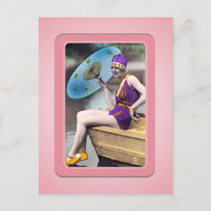 Vintage Sun Bather Beach Babes Postcard