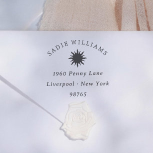 Vintage Sun Elegant Typography Return Address Self-inking Stamp