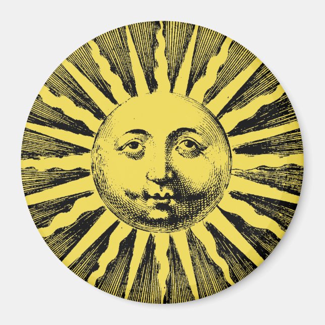 Vintage Sun Face Magnet (Front)