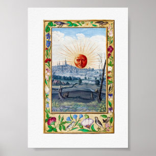 Vintage Sun Illustration Poster