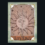 Vintage Sun & Moon Duality Lovers Tarot Card Art  Poster<br><div class="desc">Customise with any text. Matching items are available.</div>