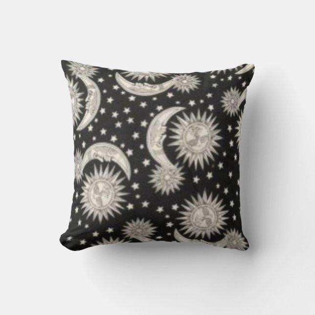 Vintage Sun, Moon & Stars Cushion (Front)
