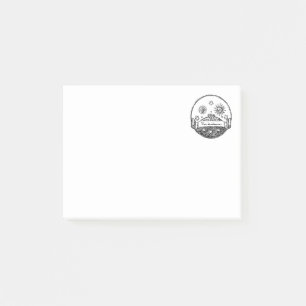 Vintage Sun Moon Stars Ocean Planet Earth Drawing Post-it Notes