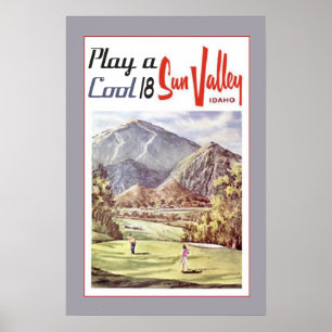 Vintage Sun Valley Golf Sports Travel Retro Poster