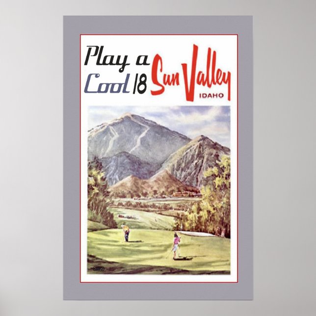 Vintage Sun Valley Golf Sports Travel Retro Poster (Front)